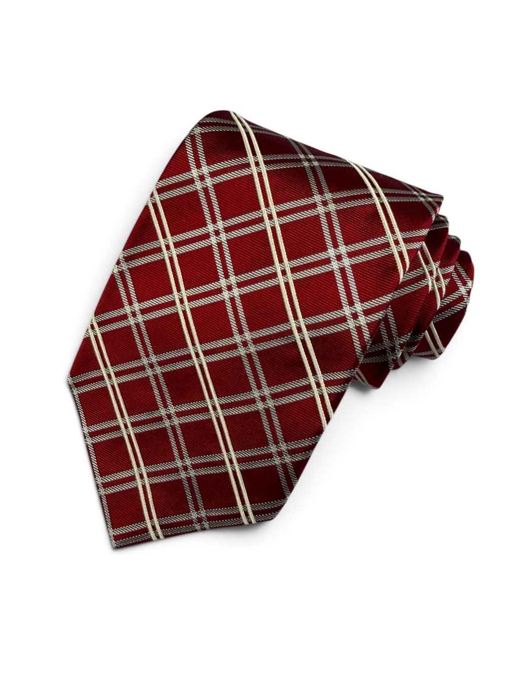 NWOT Brooks Brothers Red Windowpane Plaid Tie Mainline Regular